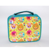 Lunch box soft canvas spencil 25x20x8cm friendly foxes design