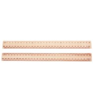 Ruler Celco 30cm Wooden Un-Polished Metric Box 25