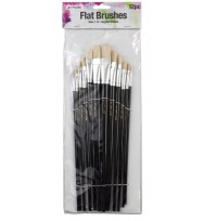Paint brush set artvibe flat 12 pack