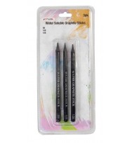 Pencils artvibe graphite sticks watersoluble pack 3