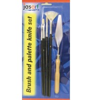 Paint brush jasart & palette knife set