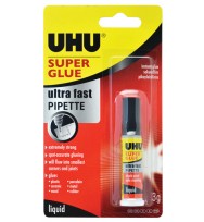 Glue uhu super power pipette 3ml bx 12