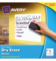 Sheets avery peel & stick white 254x254mm 5 sheets