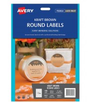 Label avery events & branding l7092 round kraft 12 up 60mm  pk 10