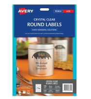Label avery events & branding l7093 round clear 12 up 60mm  pk 10