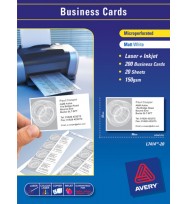 Business cards avery a4 laser l7415 white 10up 959026 pk100
