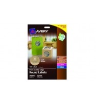 Label avery kraft brown round 12up pk15