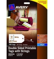 Label avery double sided printable tags w/string 10up pk10