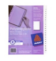 Divider a4 1-20 index avery p/p l7411-20 wht