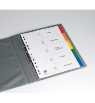 Dividers avery a4 l7411-5m pp plain col 5 tabs