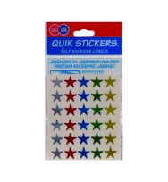 Label quik stik f/p stars multi - pack of 10