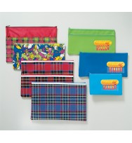 Pencil case marbig giant 36x25.5cm 2 zip tartan