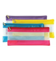 Pencil case sovereign fashion pvc mesh zip 228x114 asst