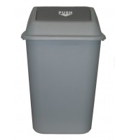 Heavy Duty Waste Bin ITALPLAST 42L With Swing Lid -Grey