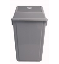 Heavy Duty Waste Bin ITALPLAST 58L With Swing Top Lid -Grey