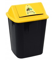 Waste Separation Bin ITALPLAST 32L Co Mingle With Swing Lid -Black\Yellow