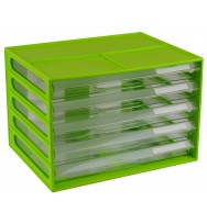 Document Cabinet ITALPLAST A4 5 Drawer -Lime