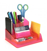 Desk Organiser ITALPLAST -Neon Red