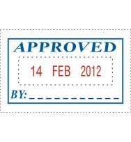 Stamp deskmate self inking approved/date black