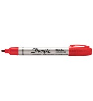 Marker sharpie aluminium barrel bullet red bx 12