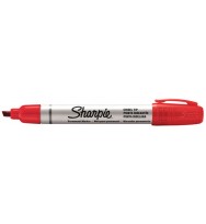 Marker sharpie aluminium barrel chisel red bx 12