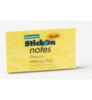 Stick on notes b/tone 76x125 lemon pk12