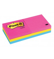 Post- it notes 630-6an 73x73 lined asst neon pk6