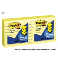 Post- it notes p/up refill r335-yl 73x73 lined yellow pk6