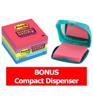 Post-it notes 654-5ssuc with bonus compact dispenser