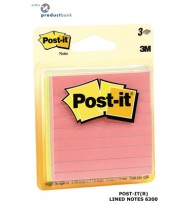 Post- it notes 6300 73x73 lined neon pk3