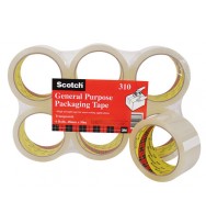 Tape packaging scotch 310 48mmx50m clear pk 6