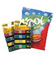 Post-it flags 683-4 mini assorted colours 2 pk bonus allens kool mints