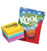 Post-it notes 3m 654-5uc 76x76 jewel pop bonus kool mints