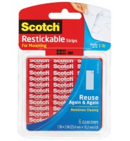 Tape mounting scotch 25.4x25mm r101 reusable strips clear