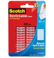 Tape mounting scotch 76.2x76.2mm r102 reusable strips clear