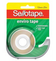 Tape transparent sello enviro 12mmx25m on disp pk 8