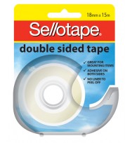 Tape double sided sello 18mmx15m on disp h/sell pk 8