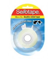 Tape double sided sello donut 18mmx15m on disp pk 8