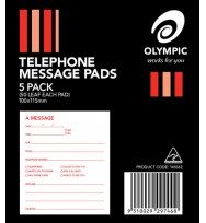 Telephone message pad olympic 100x115 white 50lf pk5