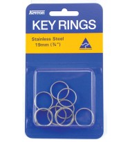 Key rings kevron 19mm s/steel pk10