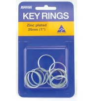 Key rings kevron 25mm zinc plated pk10