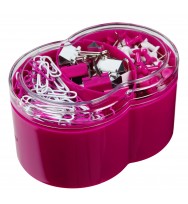 Pins & clip set esselte wow pink/white assorted