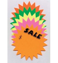 Sign fluro stars sale medium 135mm pk20