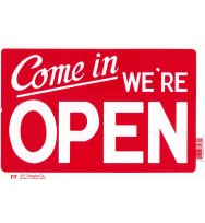 Sign p-t plastic come in we're open 812r-13