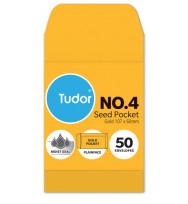 Envelope tudor seed 110x60 no.4 kraft gum pk50 - box of 20