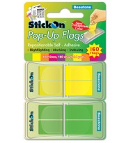 Stick on flags b/tone pop-up 45x12 lemon/lime 160 sht 4 pads