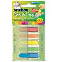 Stick on flags b/tone pop-up arrow 45x12 asst 150 sht pk5