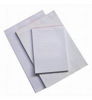 Office pads quill a5 bank ruled white 90lf 50gsm pk 10