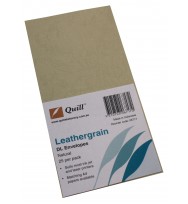 Envelope quill dl leathergrain natural pk25