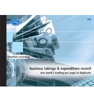 Business takings & expenditure book zions 54